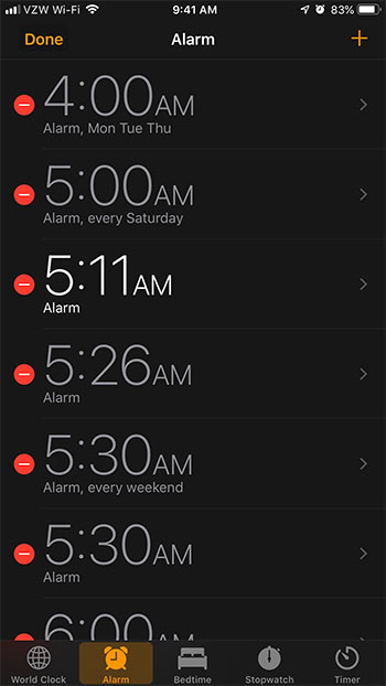 Weekend alarm